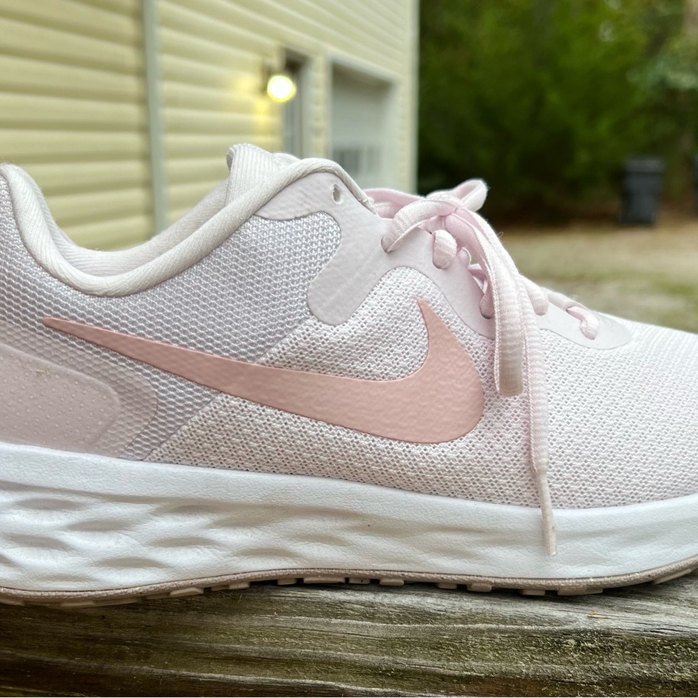 Nike Light Pink and White Running Shoes